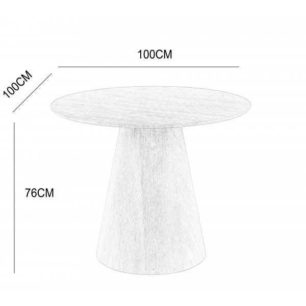 Moi rundt spisebord Ø100 cm - Eik Moi rundt spisebord Ø100 cm - Eik