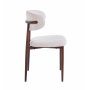 Ingrid-stol i beige stoff med valnøttfinert ramme Ingrid-stol i beige stoff med valnøttfinert ramme