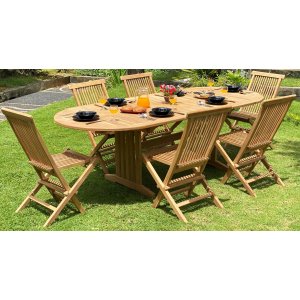 Grunnebo ovalt spisebord 180-240 cm butterfly - Teak + Treolje til møbler Grunnebo ovalt spisebord 180-240 cm butterfly - Teak + Treolje til møbler