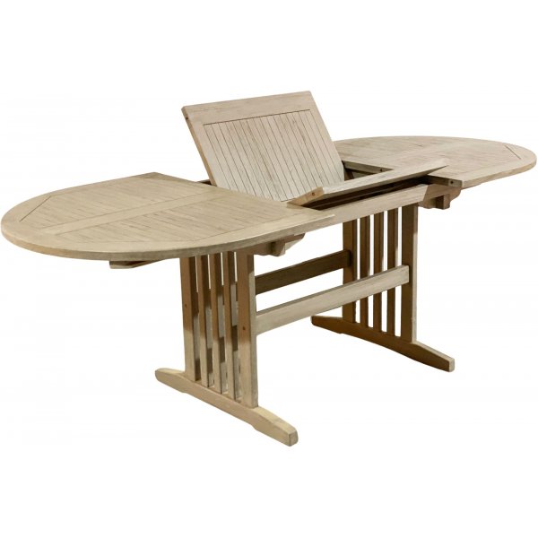 Ovalt Saltö spisebord i teak, med sommerfuglfunksjon. 150-210 cm - Grå teak Ovalt Saltö spisebord i teak, med sommerfuglfunksjon. 150-210 cm - Grå teak