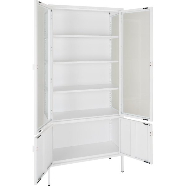 Brisbane glassskap 80 x 35 x 180 cm - Hvit Brisbane glassskap 80 x 35 x 180 cm - Hvit