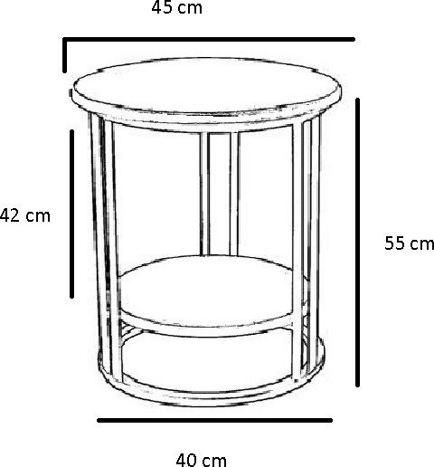 Plodd sidebord Ø45 cm - Gull/eik Plodd sidebord Ø45 cm - Gull/eik