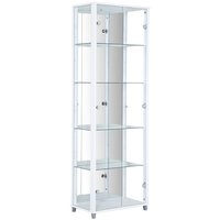 Optima vitrine & glasskap - Hvitt | 2 drer (med speilbakstykke)