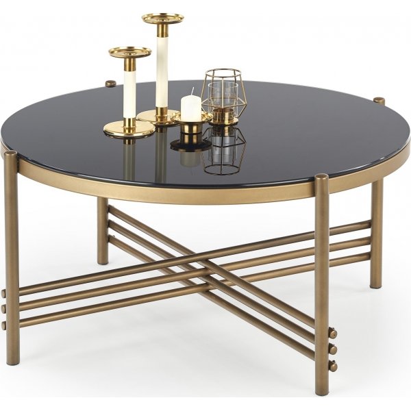 Jenelle sofabord - Svart/gull + Tekstilrens for mbler