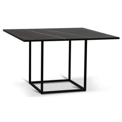 Sintorp spisebord, 120 cm - Svart/svart marmorimitasjon + Mbelpleiesett for tekstiler