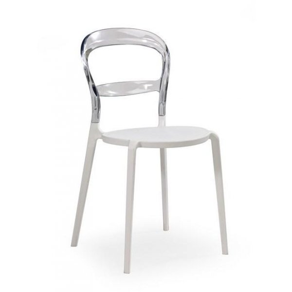 Malexia stol - Transparent/Hvit