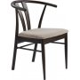 Jive brunbeiset spisestuestol med pute i beige boucl