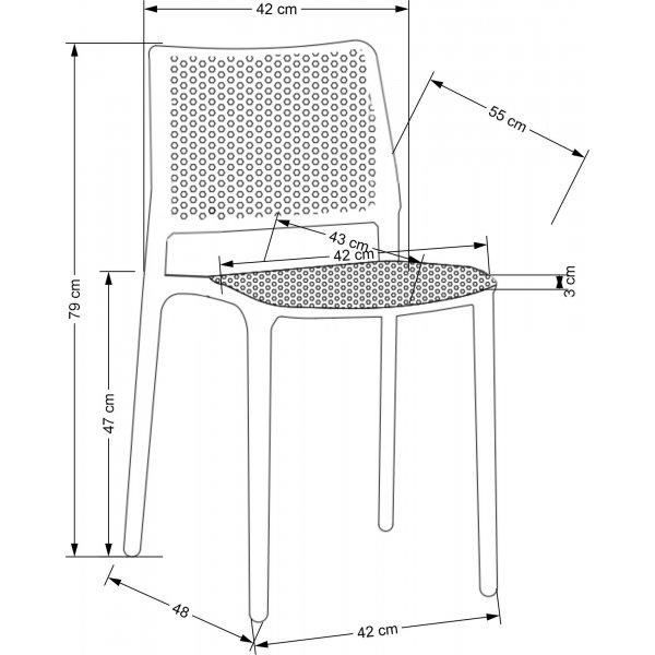 Cadeira stabelbar spisestuestol 514 - Lyseblå Cadeira stabelbar spisestuestol 514 - Lyseblå