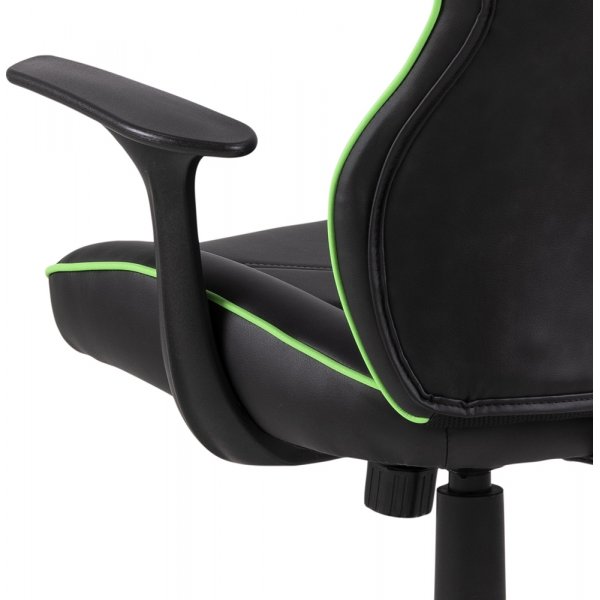 Vayne svart gamingstol med grnne detaljer