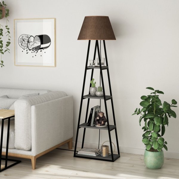 Pal gulvlampe - Antrasitt/brun