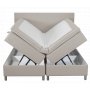 Accent boksseng med oppbevaring - 160 x 200 cm - Beige