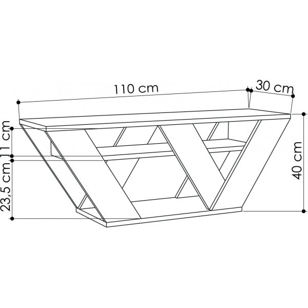 Pipralla mediebenk - Hvit