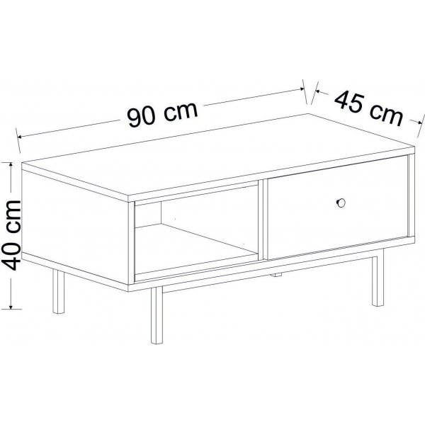Naturel salongbord - Antrasitt Naturel salongbord - Antrasitt