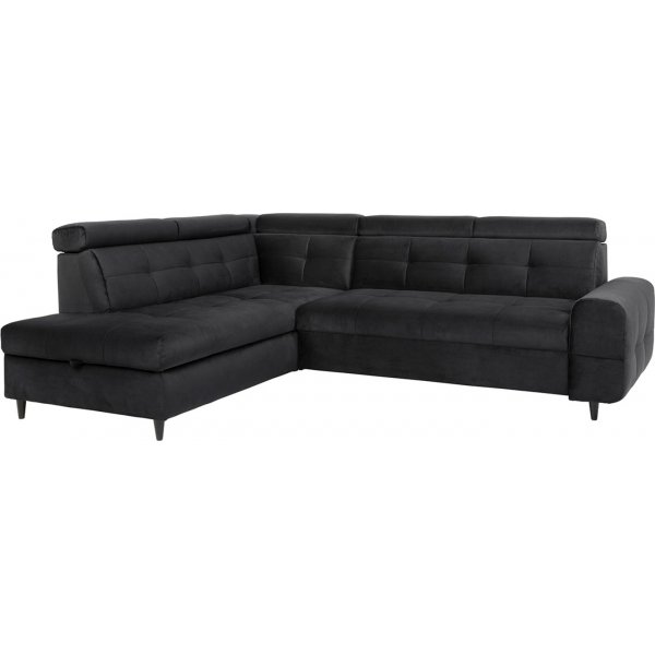 Matras hjørnesovesofa med åpen ende venstre - Sort Matras hjørnesovesofa med åpen ende venstre - Sort