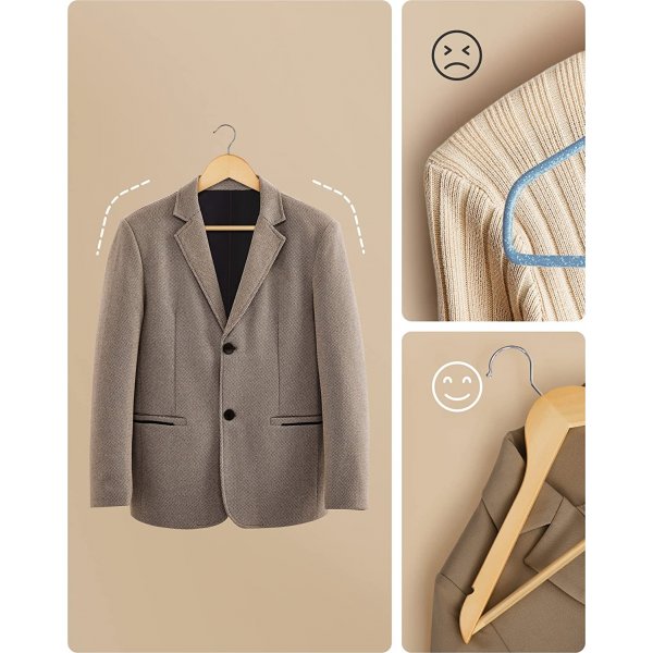 Kleshenger, tre, 44,5 cm, 30-pakning - Beige Kleshenger, tre, 44,5 cm, 30-pakning - Beige