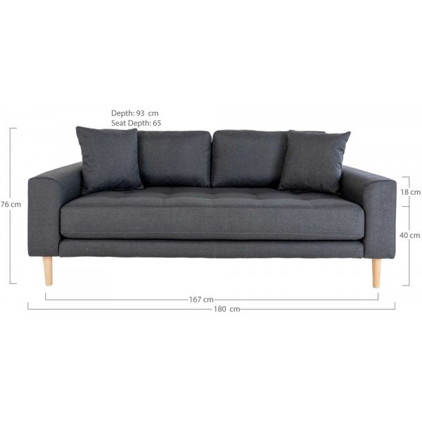 Lido 2,5-seters sofa - Mørkegrå Lido 2,5-seters sofa - Mørkegrå