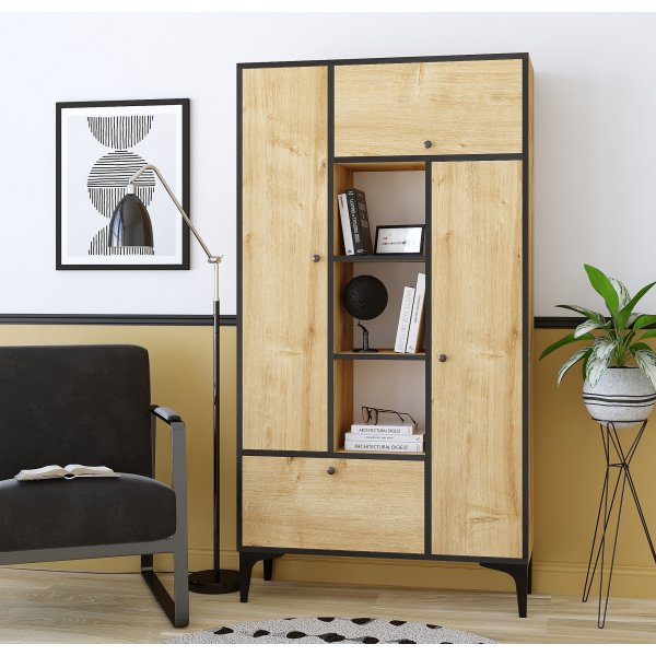 Pera skap - Safir eik/sort