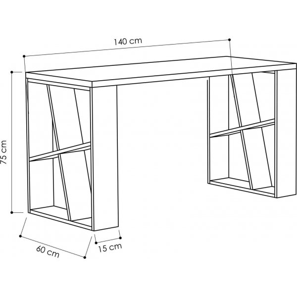 Honey skrivebord - Hvit/eik