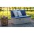 Broby utendrs sofa med sidebord - Lysegr kunstrotting + Mbelpleiesett for tekstiler
