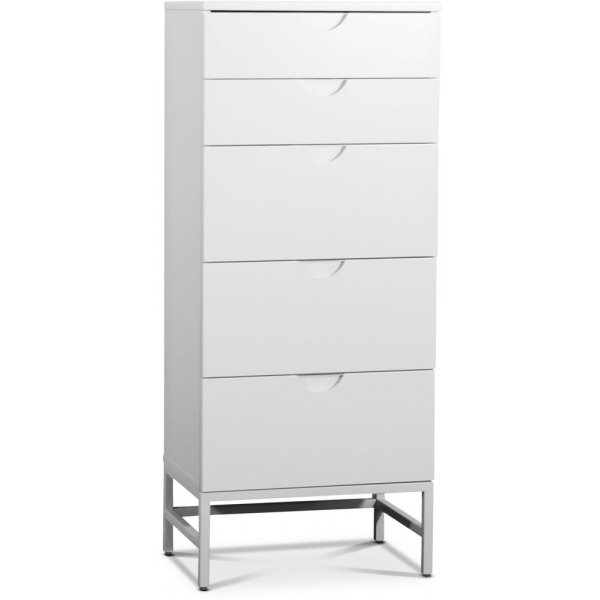 Lennox kommode 5 skuffer - Hvit