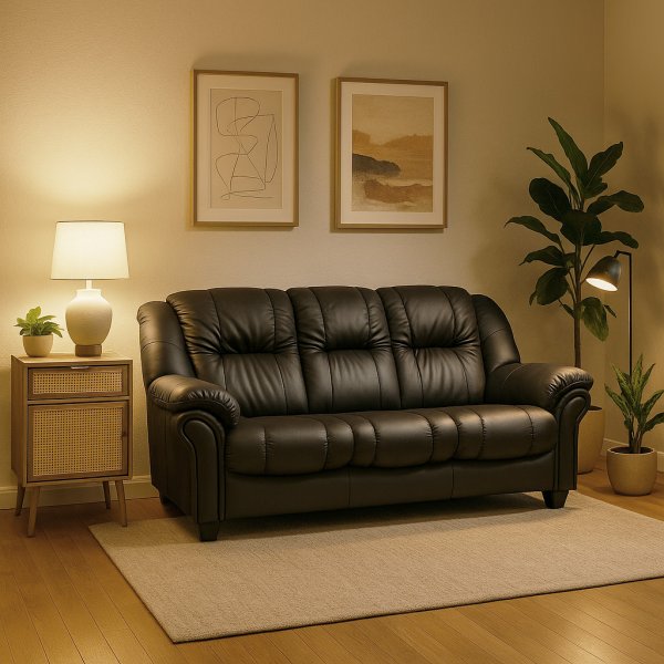 Sofa 3-seter svart PU - Roma Sofa 3-seter svart PU - Roma