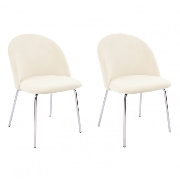 Plaza velvet stol - Beige / Krom + Mbelftter