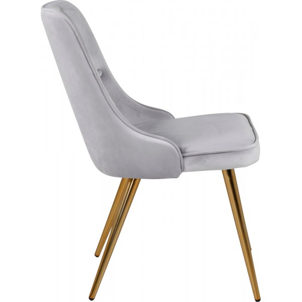 Alice Deluxe spisestol - Lysegr/messing