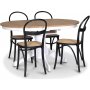 Fitchburg spisegruppe; Ovalt spisebord 106-141 cm - Hvit / Oljet eik med 4 stk Danderyd No.16 spisestoler Svart + 3.00 x Mbelftter