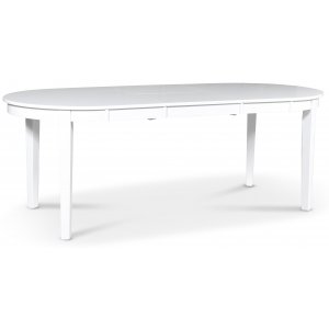 Gåsö spisebord oval uttrekkbart - Hvit + Møbelpleiesett for tekstiler