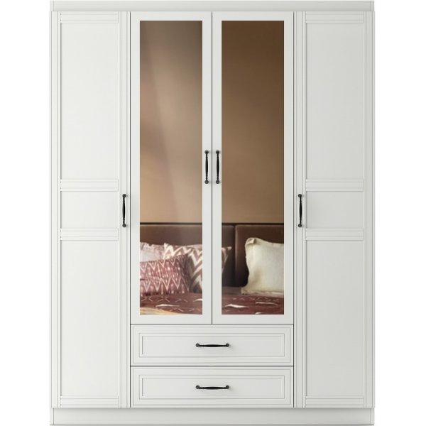 Henna garderobe 140 x 50 x 210 cm - Hvit