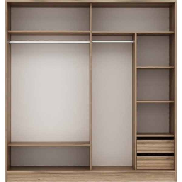 Kapusta garderobeskap 220x52x210 cm, variant B - Brun/hvit/brun