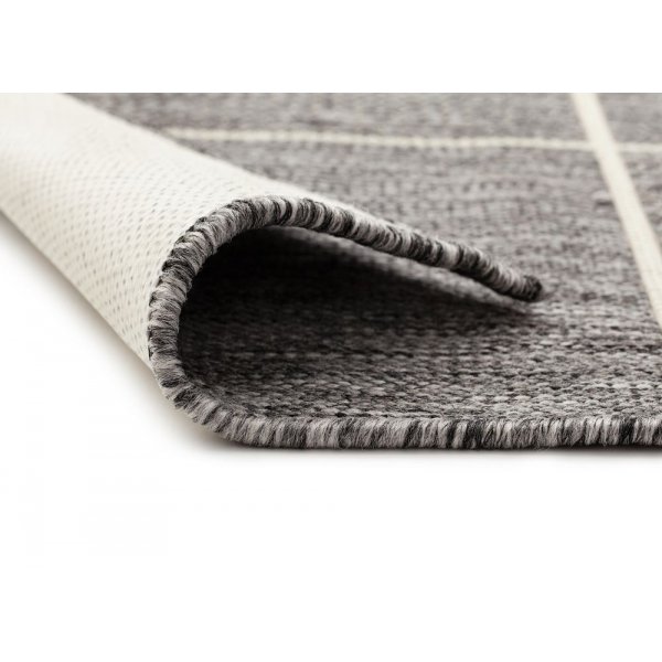 Flatvevd teppe Matthews - Grå/hvit Flatvevd teppe Matthews - Grå/hvit