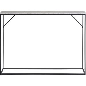 Hvitt konsollbord 110 x 26 cm - Travertin/svart