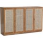 Level sideboard med drer i rotting B140 cm - Eik