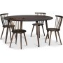 Omni spisegruppe, rundt spisebord 130 cm inkludert 4 stk. Castor pinnestoler - Rykfarget eik