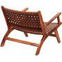 Porto Bello lenestol teak / konjakkbrunt anilinskinn