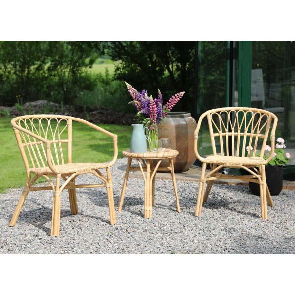 Bali terrassesett i rotting - Bord med 2 stoler Bali terrassesett i rotting - Bord med 2 stoler