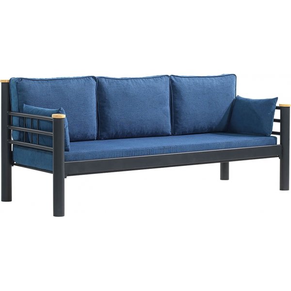 Kappis 3-seters utesofa - Svart/bl