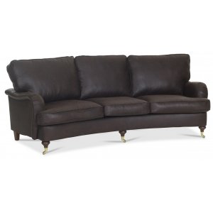 Sofa buet 3-seter 225 cm brun vintage