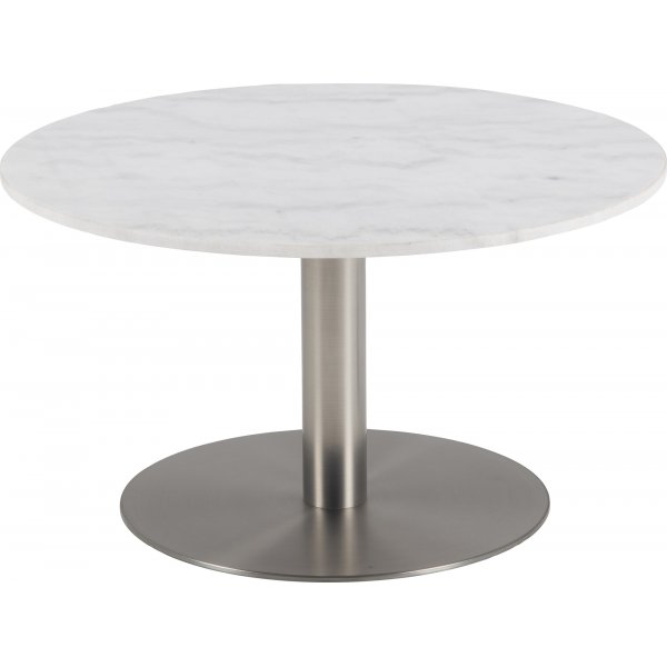 Corby salongbord 80 cm - Hvit/nikkel
