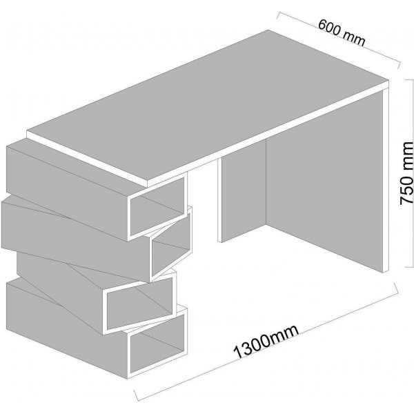 Jenga skrivebord - Hvit/valnøtt Jenga skrivebord - Hvit/valnøtt