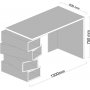 Jenga skrivebord - Hvit/valntt