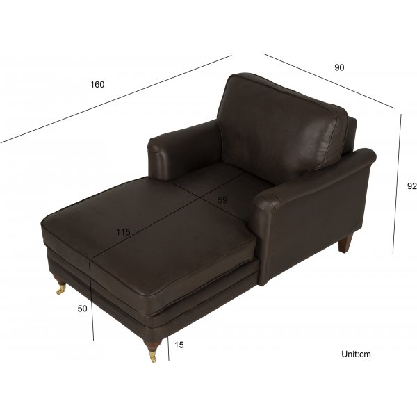 Howard Watford Deluxe Divan Lenestol - Vintage brunt kunstskinn Howard Watford Deluxe Divan Lenestol - Vintage brunt kunstskinn