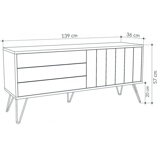 Picadilly mediebenk - Hvit/lys mokka Picadilly mediebenk - Hvit/lys mokka