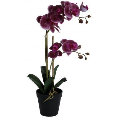 Kunstig plante - Orkid 2 stengler H54 cm - Mrkerosa