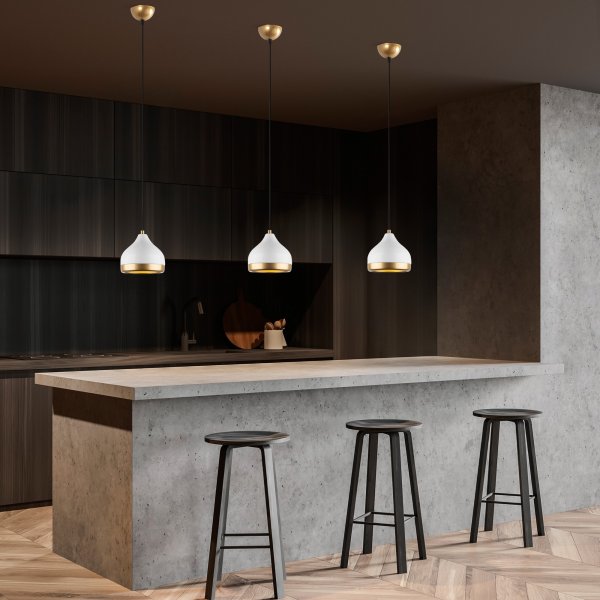 Yildo taklampe 6868 - Hvit/gull Yildo taklampe 6868 - Hvit/gull