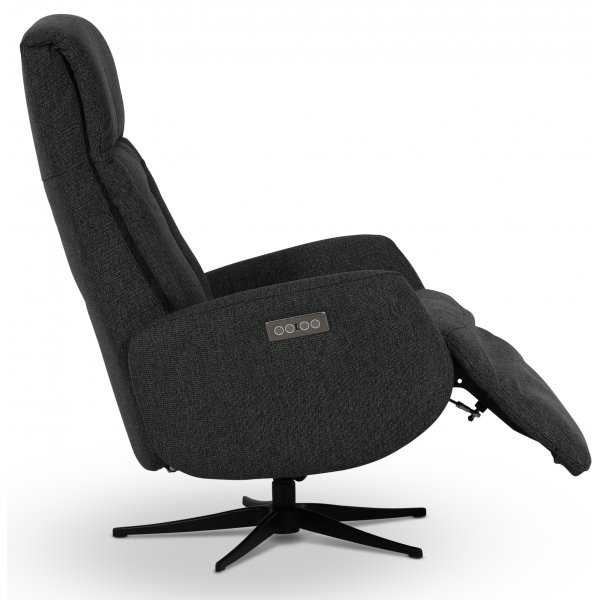 Marbäck lyx recliner- lenestol (2 el-motorer) innebygget fotskammel - Mørkegrått tøystoff Marbäck lyx recliner- lenestol (2 el-motorer) innebygget fotskammel - Mørkegrått tøystoff