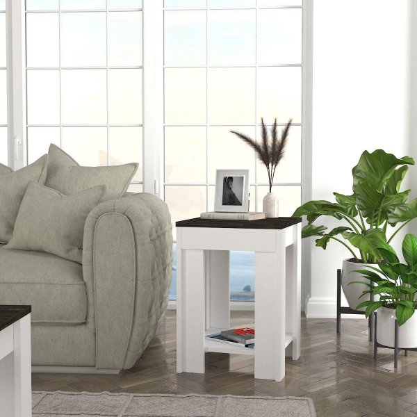 Done sidebord - Hvit/mørkebrun Done sidebord - Hvit/mørkebrun