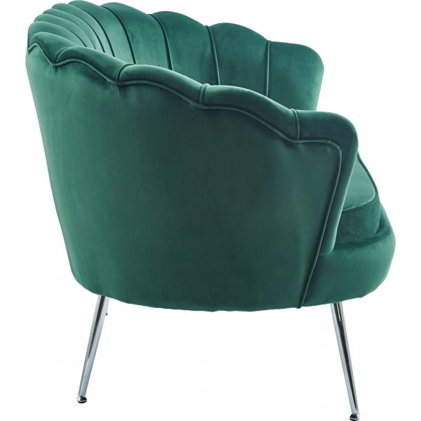 Musslan 2-seters sofa - Grnn / krom + Mbelftter