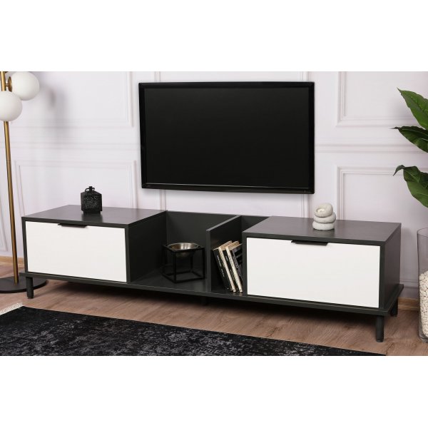 Ibiza mediebenk - Hvit/antrasitt Ibiza mediebenk - Hvit/antrasitt